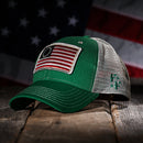 Betsy Ross Flag Patch Trucker Hat (Kelly Green)-1