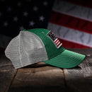 Betsy Ross Flag Patch Trucker Hat (Kelly Green)-3