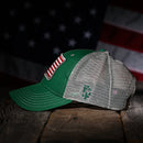 Betsy Ross Flag Patch Trucker Hat (Kelly Green)-2