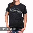 Women's We the People Boyfriend Fit Patriotic T-Shirt - Heather black-1