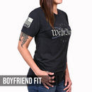 Women's We the People Boyfriend Fit Patriotic T-Shirt - Heather black-3