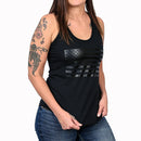 Women's Murdered Out American Flag Tank Top-2