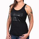 Women's Murdered Out American Flag Tank Top-1