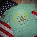 Men's Don't Tread On Me Patriotic T-Shirt (Heather Green)-5