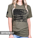 Women's Red, White & Pew Patriotic Boyfriend Fit T-Shirt-1
