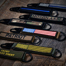 American Made Heavy Duty Tactical Keychain - Thin Blue Line-8