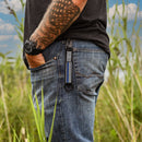 American Made Heavy Duty Tactical Keychain - Thin Blue Line-3