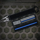 American Made Heavy Duty Tactical Keychain - Thin Blue Line-2
