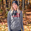 Women's Buffalo Plaid American Flag Hoodie-1