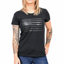 Women's Murdered Out American Flag Patriotic T-Shirt-1