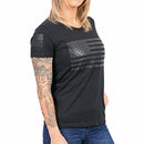 Women's Murdered Out American Flag Patriotic T-Shirt-2