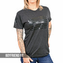 Women's Murdered Out American Flag Boyfriend Fit Patriotic T-Shirt - Heather Black-1