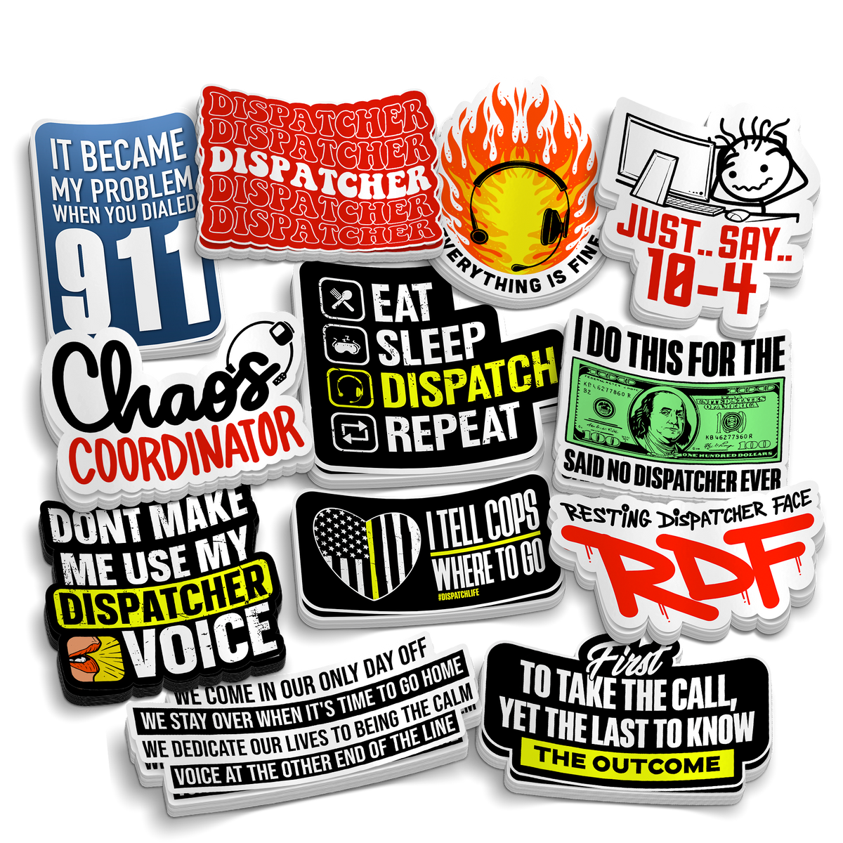 Dispatch Star Sticker The Dispatcher Collection - Funny Sticker Pack | American Fire Brigade