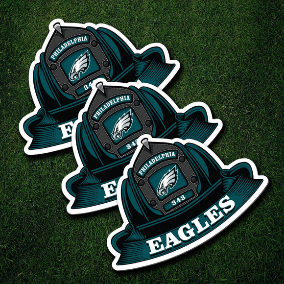 NFL Fire Helmet Stickers - 3 Pack