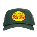 YES I WORK AT BACK SHOTS PRO SHOP Hat Custom Embroidered-2