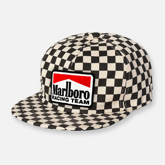CHECKERBOARD PIT CREW PATCH HAT COLLECTION BLACK-WHITE