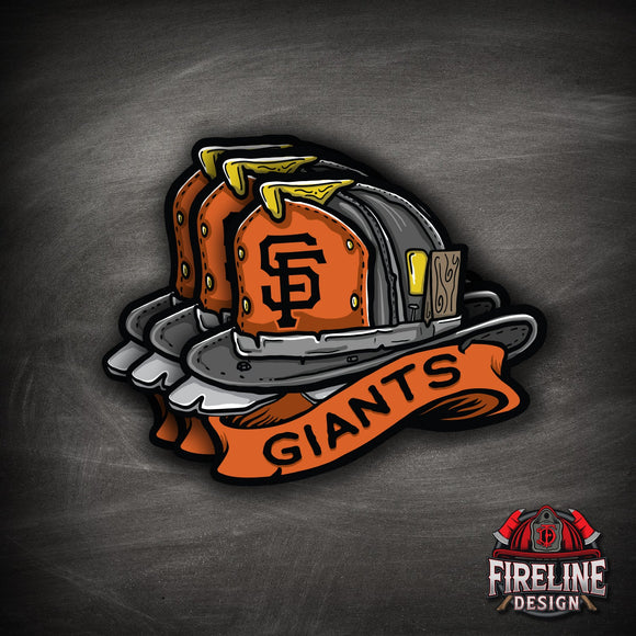 MLB Fire Helmet Sticker - 3 PACK