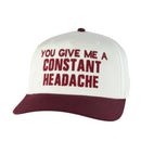 You Give Me a Constant Headache Hat Funny Sarcastic Trucker Cap Vintage Style Custom Embroidered Dad Hat-2