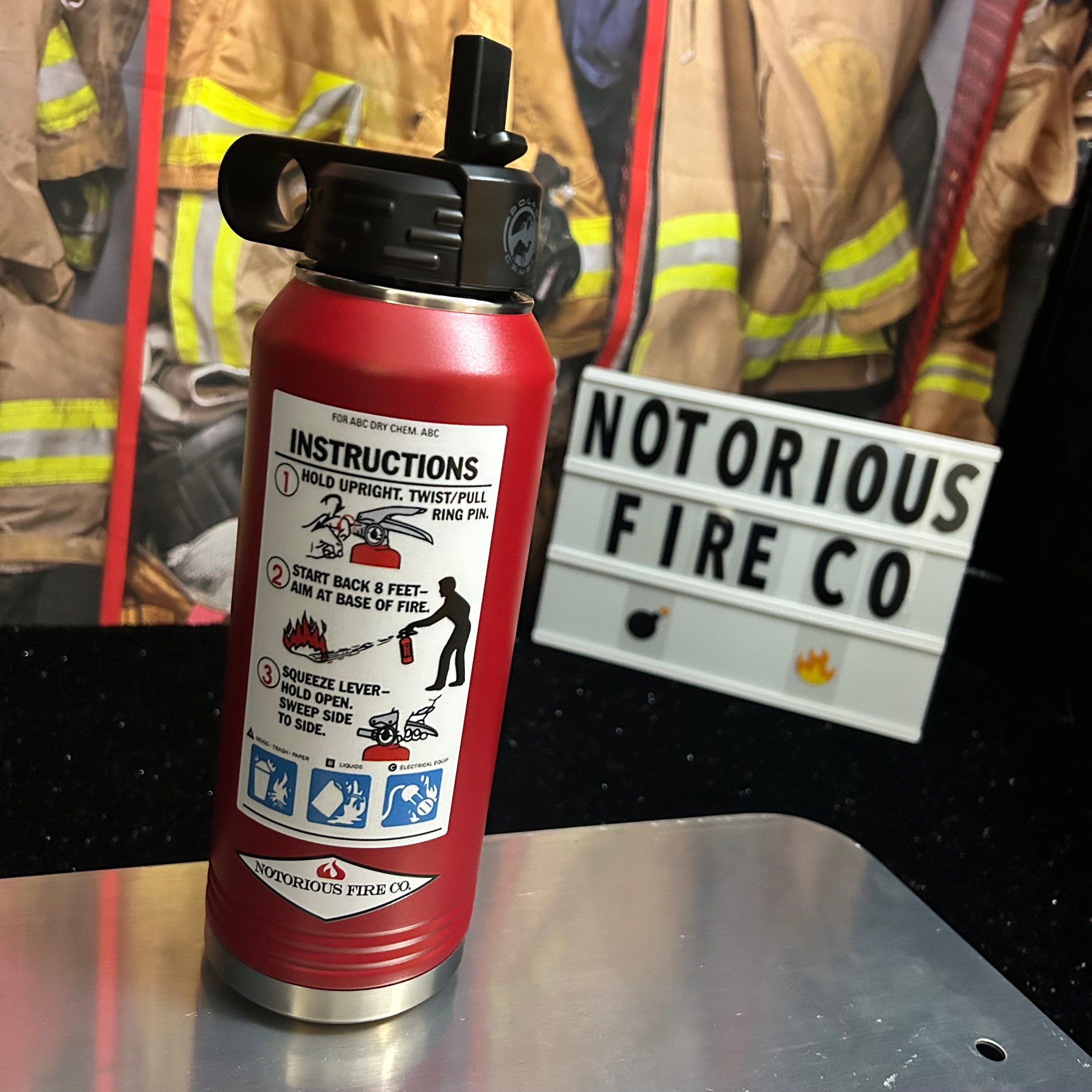 Dry Chem Extinguisher 32 oz. Stainless Steel Water Bottle | American ...