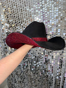 Black Suede & Maroon Rhinestones-4
