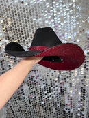 Black Suede & Maroon Rhinestones-1