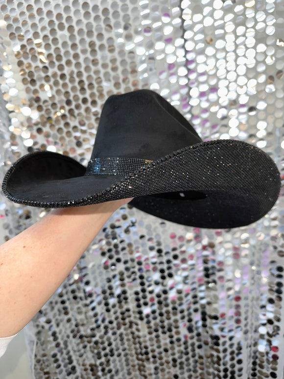 Black Suede & Black Rhinestones