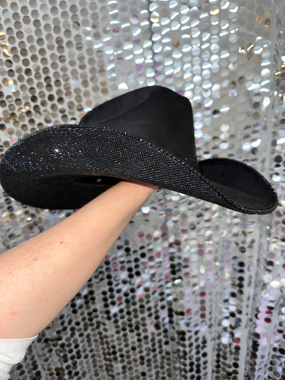 Black Suede & Black Rhinestones