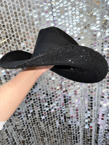 Black Suede & Black Rhinestones