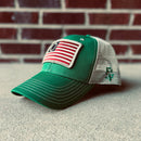 Betsy Ross Flag Patch Trucker Hat (Kelly Green)-8