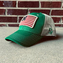 Betsy Ross Flag Patch Trucker Hat (Kelly Green)-9