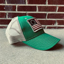 Betsy Ross Flag Patch Trucker Hat (Kelly Green)-7