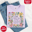 I Will Praise Him in Every Season T-Shirt – Comfort Colors Christian Tee with Floral Cross-5