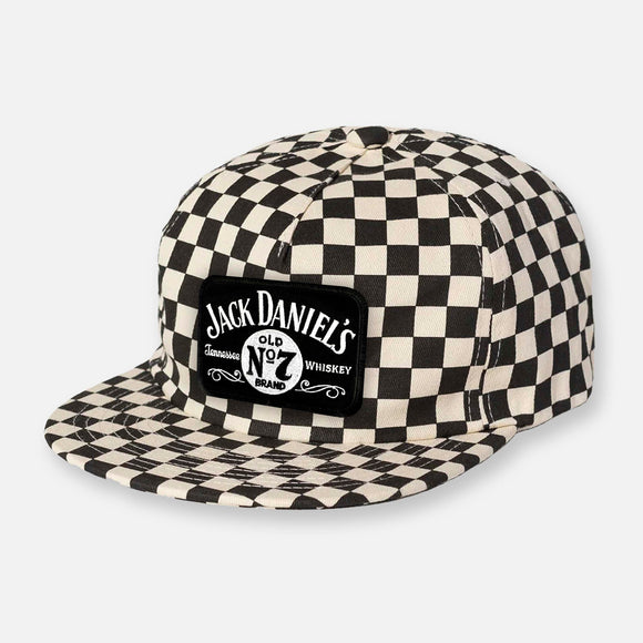 CHECKERBOARD PIT CREW PATCH HAT COLLECTION BLACK-WHITE
