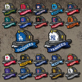MLB Fire Helmet Sticker - 3 PACK