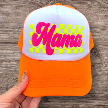 Trucker Hat -  "Mama" Orange Hat