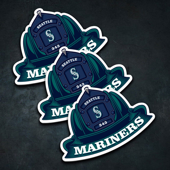 MLB (AL) Fire Helmet Stickers - 3 Pack