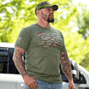 Men's Camo American Flag Patriotic T-Shirt (Army Green)-3