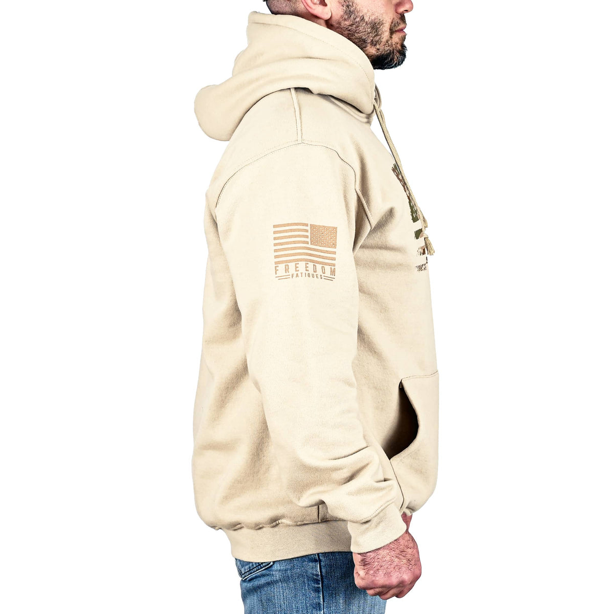 Sand Men Men's Heavyweight Oversized Arid Camo Flag Hoodie (Sand) | American ...