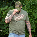 Men's Camo American Flag Patriotic T-Shirt (Army Green)-2