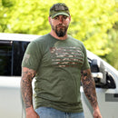 Men's Camo American Flag Patriotic T-Shirt (Army Green)-4