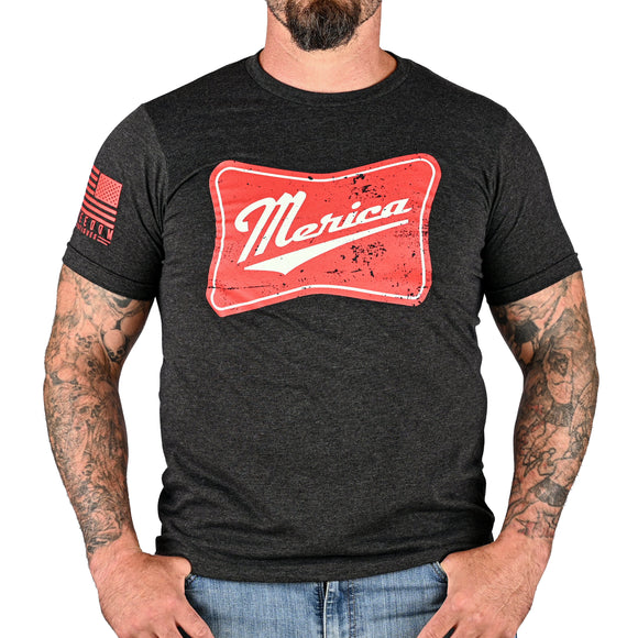 Men's 'Merica Patriotic T-Shirt - Heather Charcoal