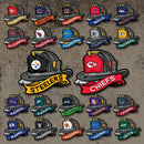 NFL Fire Helmet Sticker - 3 PACK-1
