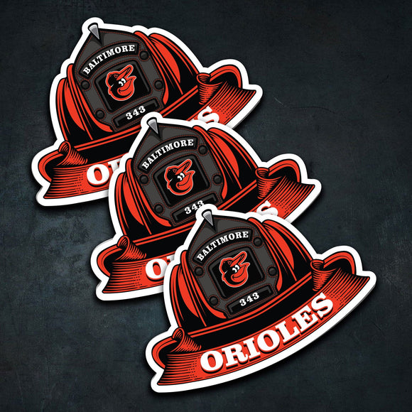MLB (AL) Fire Helmet Stickers - 3 Pack