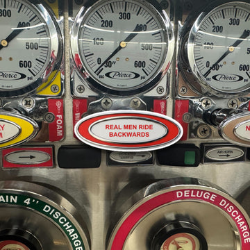 Pump Panel - "Real Men Ride Backwards" Sticker - 0