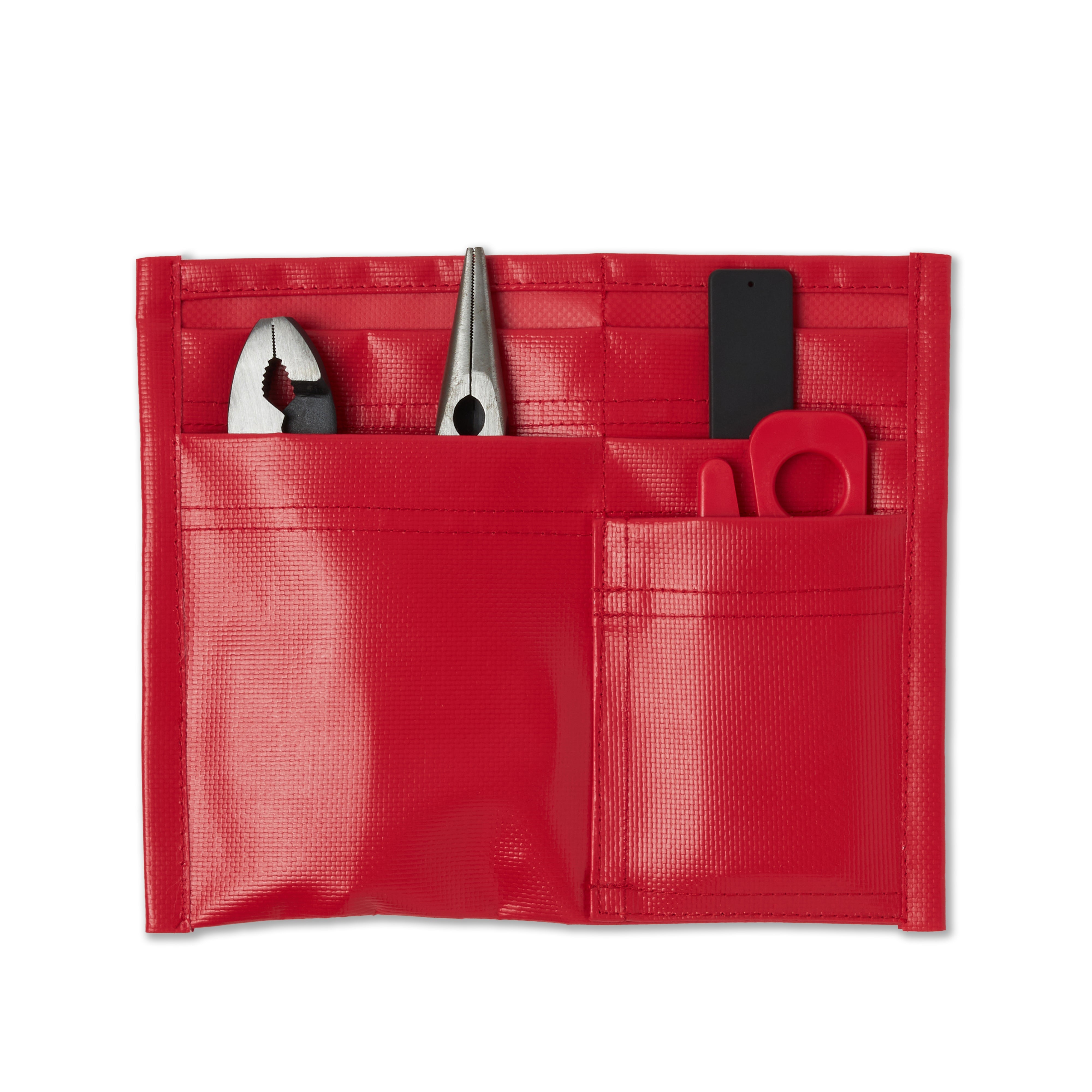 Firefighter 5 Pocket Tool Pouch with Gift Pack inc. Shove Knife & Seatbelt Cutter, Standard Tool Pouch (Red)