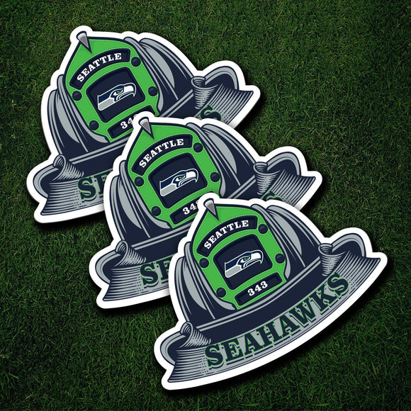 NFL Fire Helmet Stickers - 3 Pack