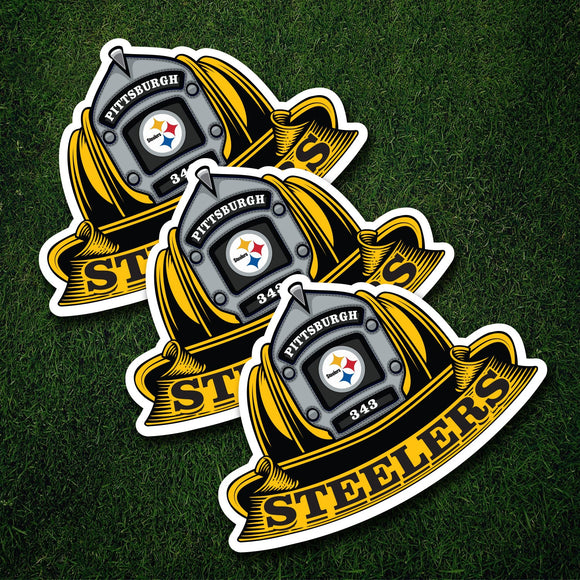 NFL Fire Helmet Stickers - 3 Pack
