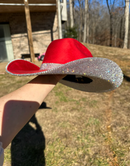 Cherry Red Suede Hat-1