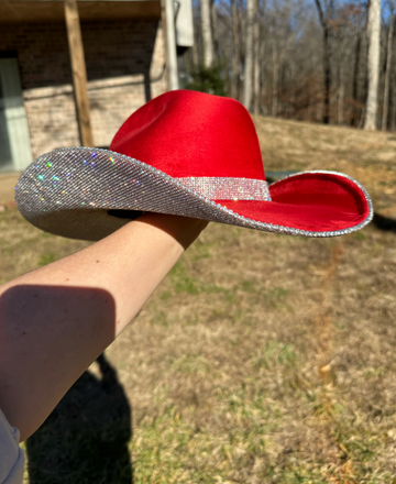 Cherry Red Suede Hat - 0