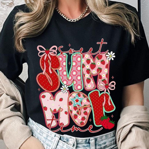 Sweet Summertime Graphic Tee – Cute Retro Summer T-Shirt, Aesthetic Beach Vibes, Casual Trendy Outfit